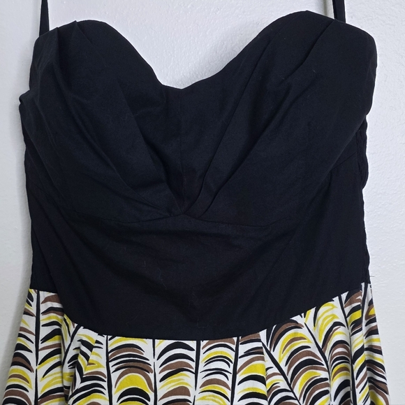 Anthropologie Girls From Savoy "Memories of Feathers" Retro Strapless Dress 12 - Picture 7 of 9